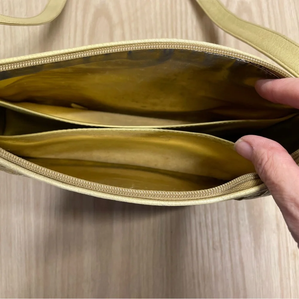 Carlos Falchi Yellow Leather Crossbody Bag
